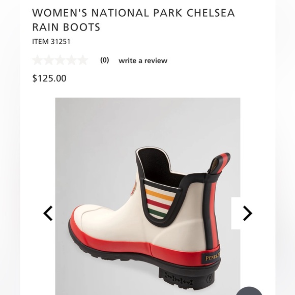 WOMEN'S NATIONAL PARK CHELSEA RAIN BOOTS GLACIER PARK WHITE COLOR Size US 10 - Picture 6 of 11